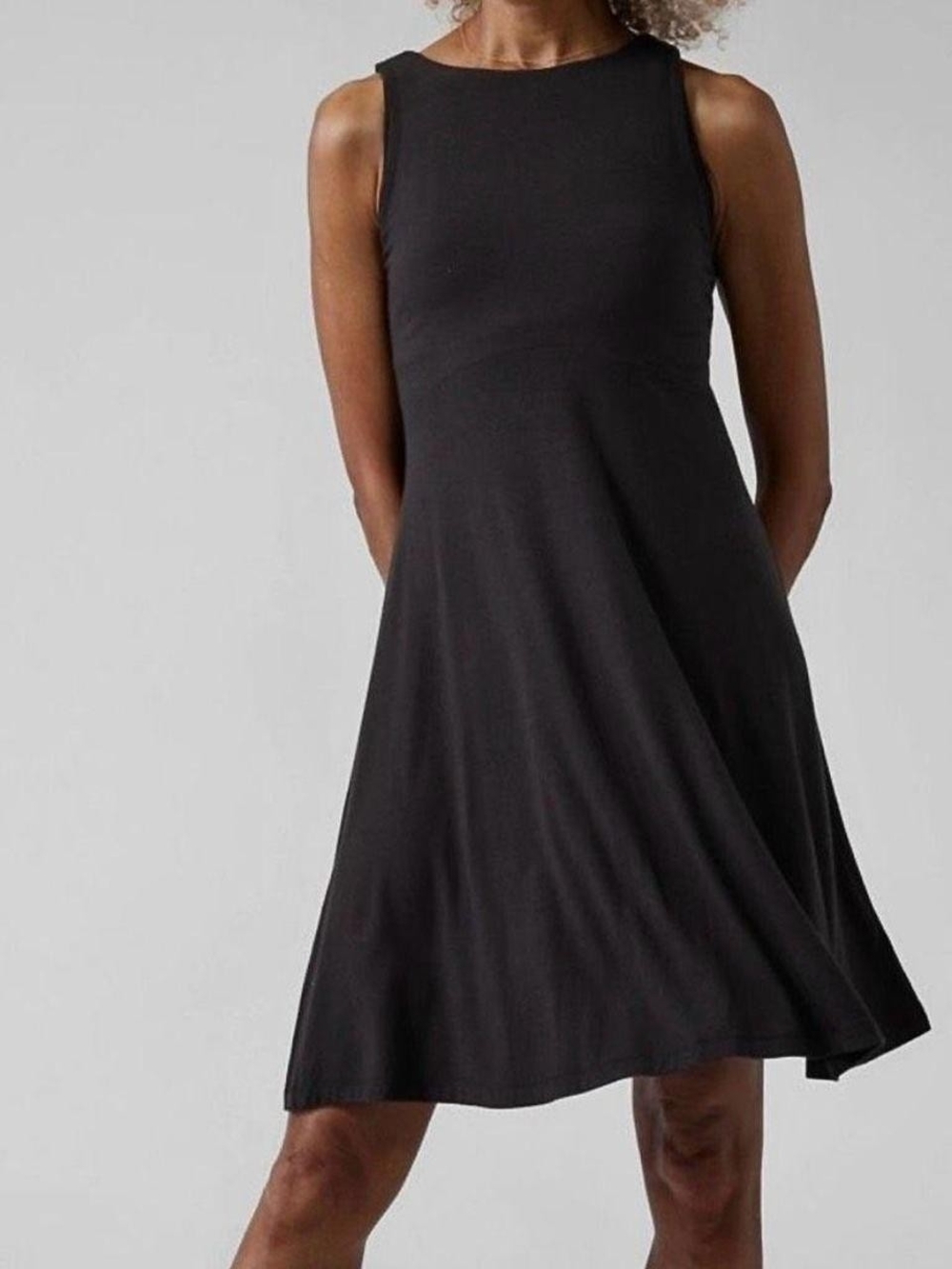 Athleta Black Sleeveless Fit-and-Flare Mini Dress Women's Size XS/TP